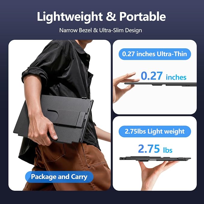 Laptop Screen Extender, 15.6" FHD 1080P IPS Laptop Monitor Extender for 13" - 17.3" Laptops, Detachable & 4-in-1 Modes Dual Monitor, Plug-Play Travel Monitor for Wins/Mac/Dex/Chrome - Image 7