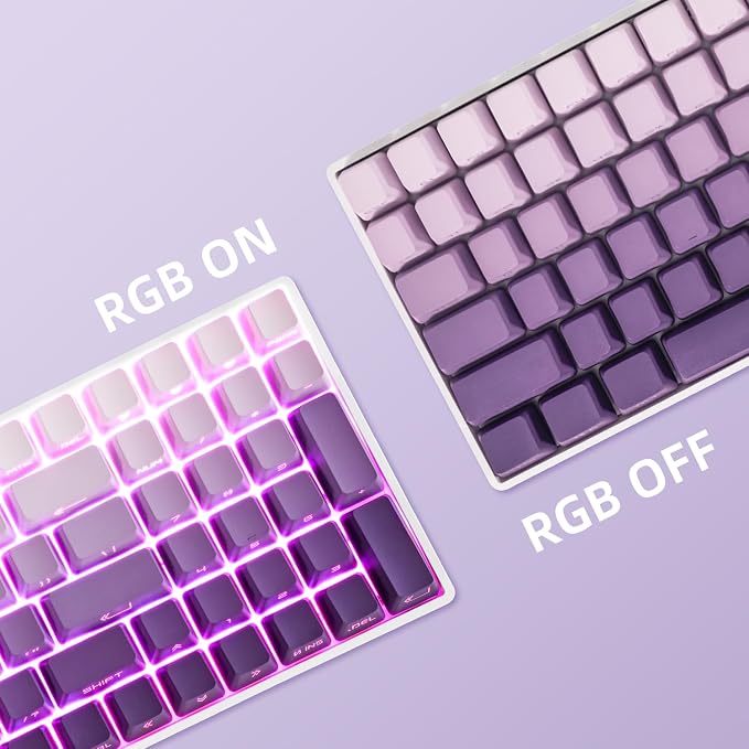 ZORNHER ZH100 Wireless Mechanical Keyboard,98% Purple Creamy Keyboard with Number Pad,Full Size Gaming Keyboard,Lighted Up PBT Dipped Keycaps,Creamy Sounding Linear Switches - Image 5