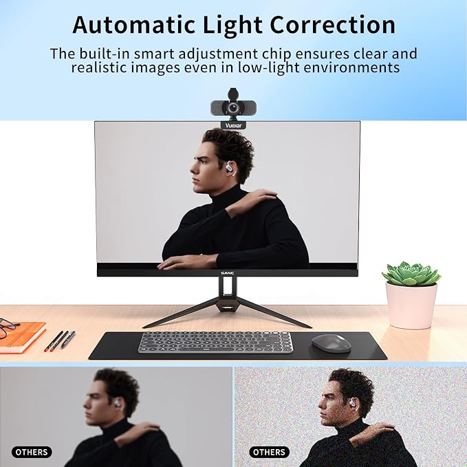 2K Webcam with Microphone, Web Camera withTripod, Dual Mics, Plug & Play Computer Camera for Online Calling, Cameras for Desktop PC or Laptop Zoom/Teams/Facetime - Image 5