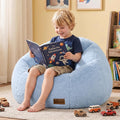 Bean Bag Chair for Kids, Cozy Fluffy Beanbag Chairs with Filler for Teens and Kids, Floor Lazy Sofa for Living Room, Gaming & Reading(S-Light Blue) by UODERS