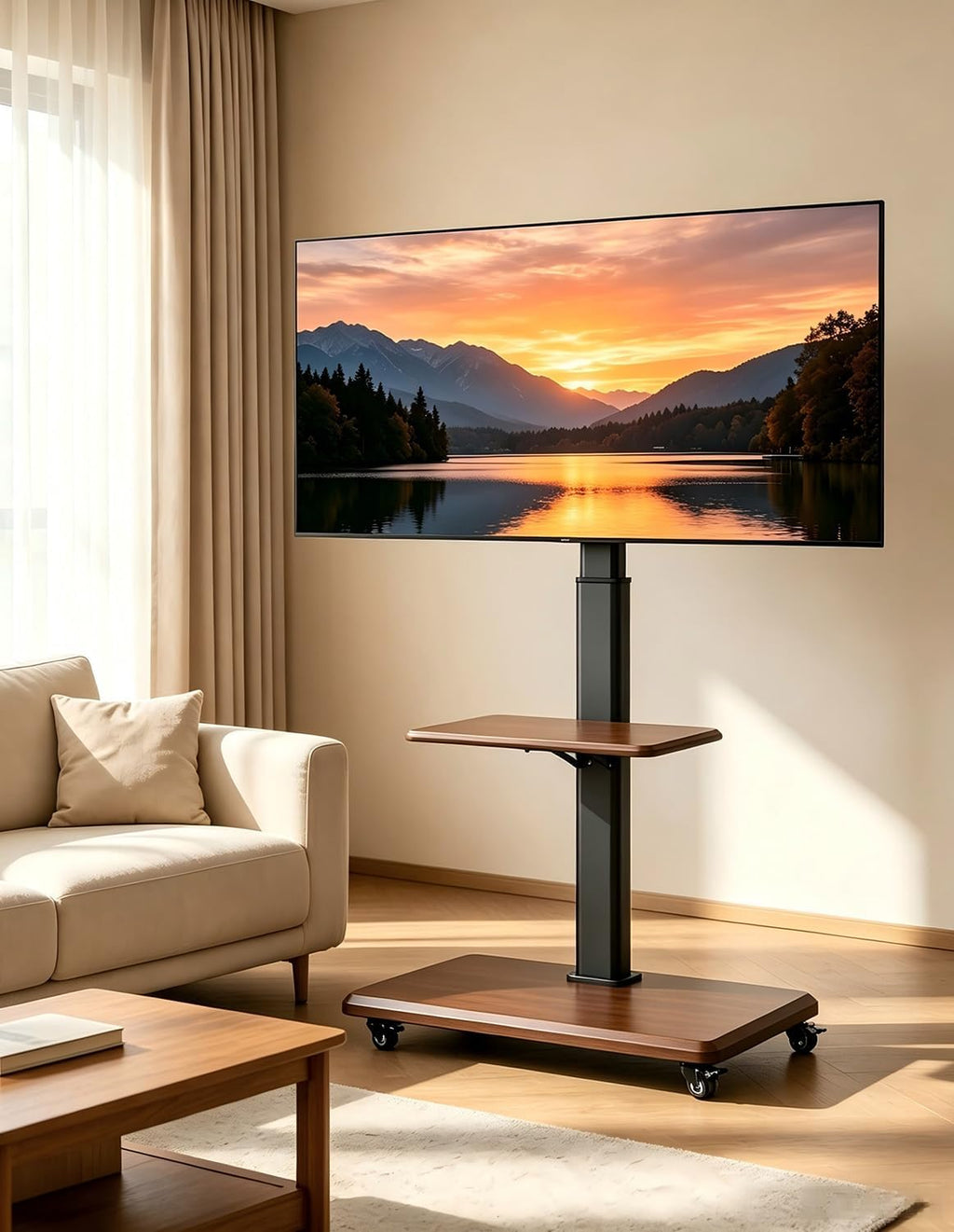 Rolling TV Stand for 32-75 Inch TVs up to 110 lbs - Image 5