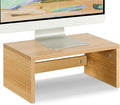 TEAMIX Higher Monitor Stand Riser, Wood Monitor Riser with Storage for Desk Small Monitor Stand TV/Screen/PC/Laptop Riser Computer Stand Desktop Shelf by TEAMIX