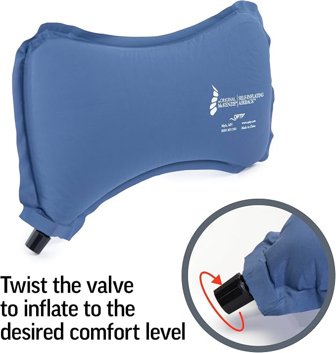 OPTP The Original McKenzie Self-Inflating AirBack Travel Lumbar Support | Self-inflating lumbar support pillow, adjust to any seat - car, plane, bleachers - folds easily to fit in a bag or purse - Image 7
