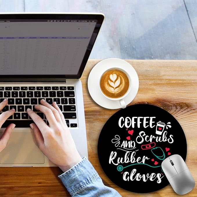 Funny Work Mouse Pad, Small Round Mousepad for Desk, Laptop | Mini Travel Wireless Mice Pad for Computer, Office Accessories, Coworker Gifts, 8.6 x 8.6 inch - Image 3