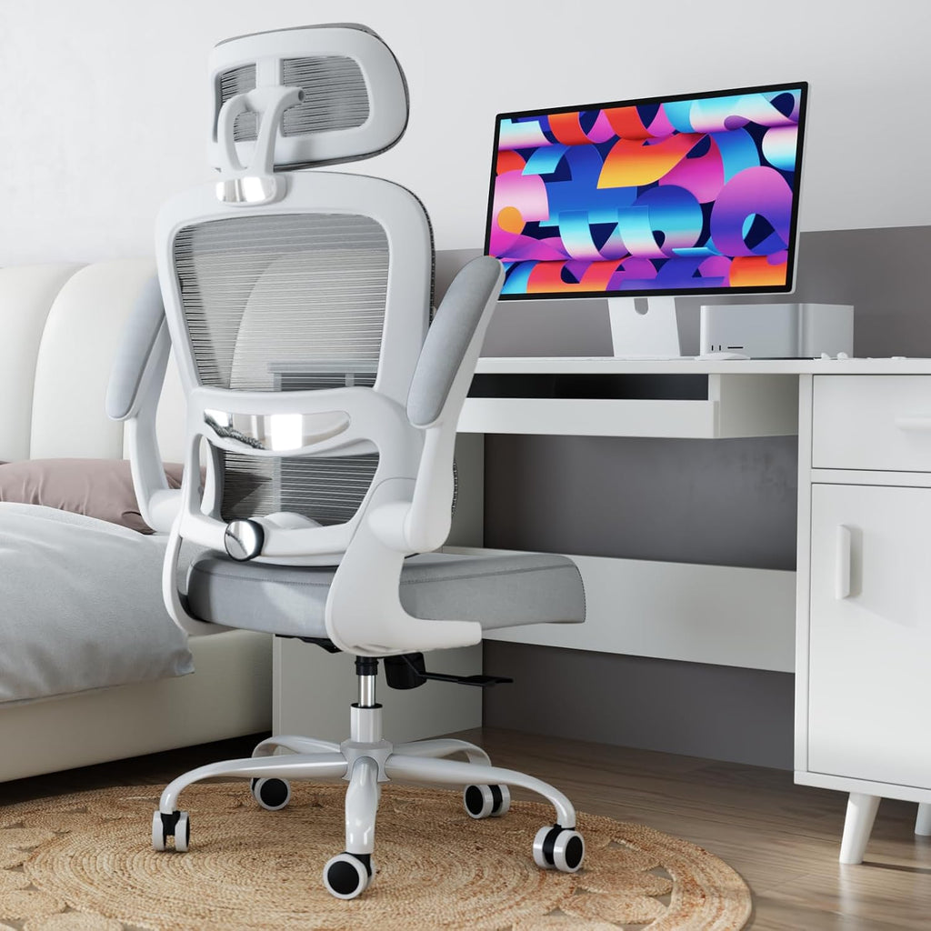 TRALT Office Chair Ergonomic Desk Chair with Lumbar Support Grey, 1 - Image 4