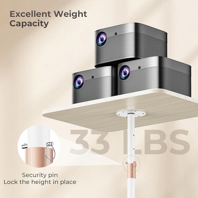 Portable Laptop Floor Stand, Bedside/Sofa Table with Height Adjustable 18''~48'', Sleek Wooden Lectern Standing Desk Mobile Podium for Home, Office, School, White - Image 4