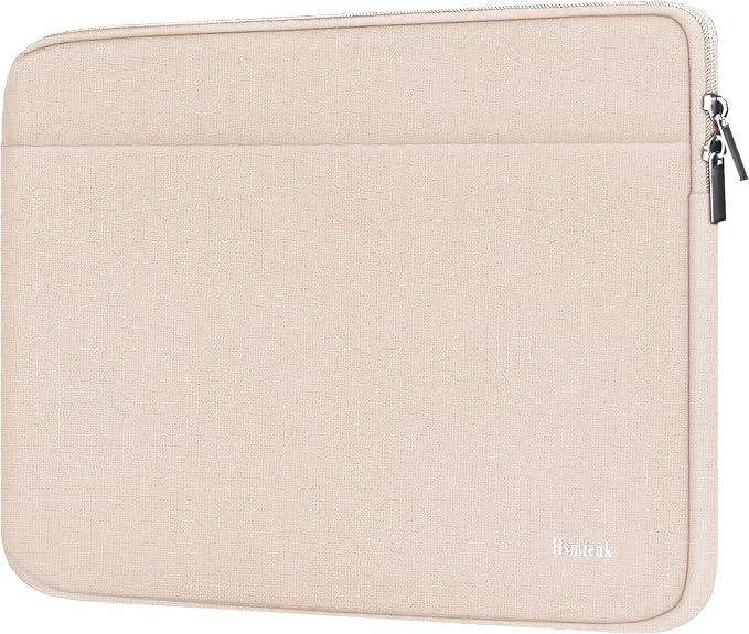 Laptop Sleeve 15.6 inch, Shockproof Protective Notebook Case with Accessory Pocket, Briefcase Carrying Laptop Bag for 15.6" HP, ASUS, Dell, Lenovo, Acer - Light Pink by Hsmienk