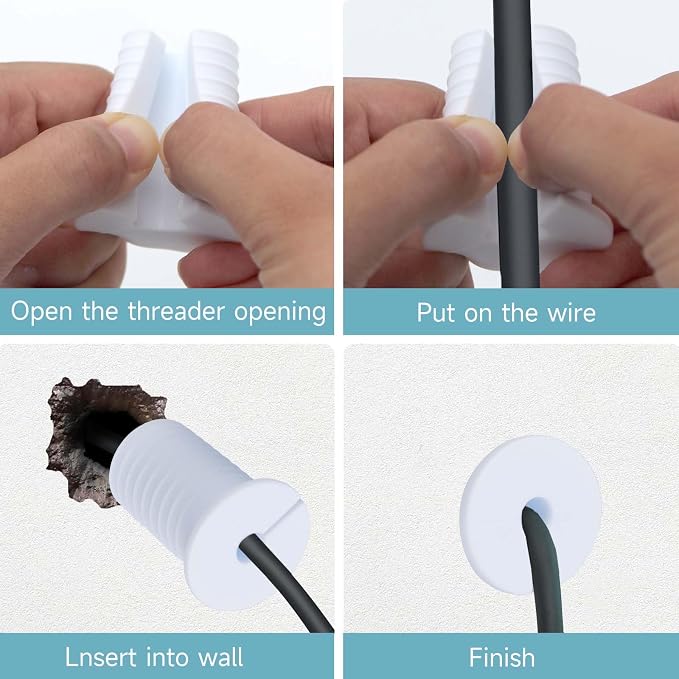 Starlink Cable Routing Kit,Starlink Cable Installation Kit,Starlink Mounting Accessories,2* Grommets, 1" Spade Drill Bit, 5/16" Drill Bit, 15 Wall Clamps (Cable Installation Kit (White) - Image 3