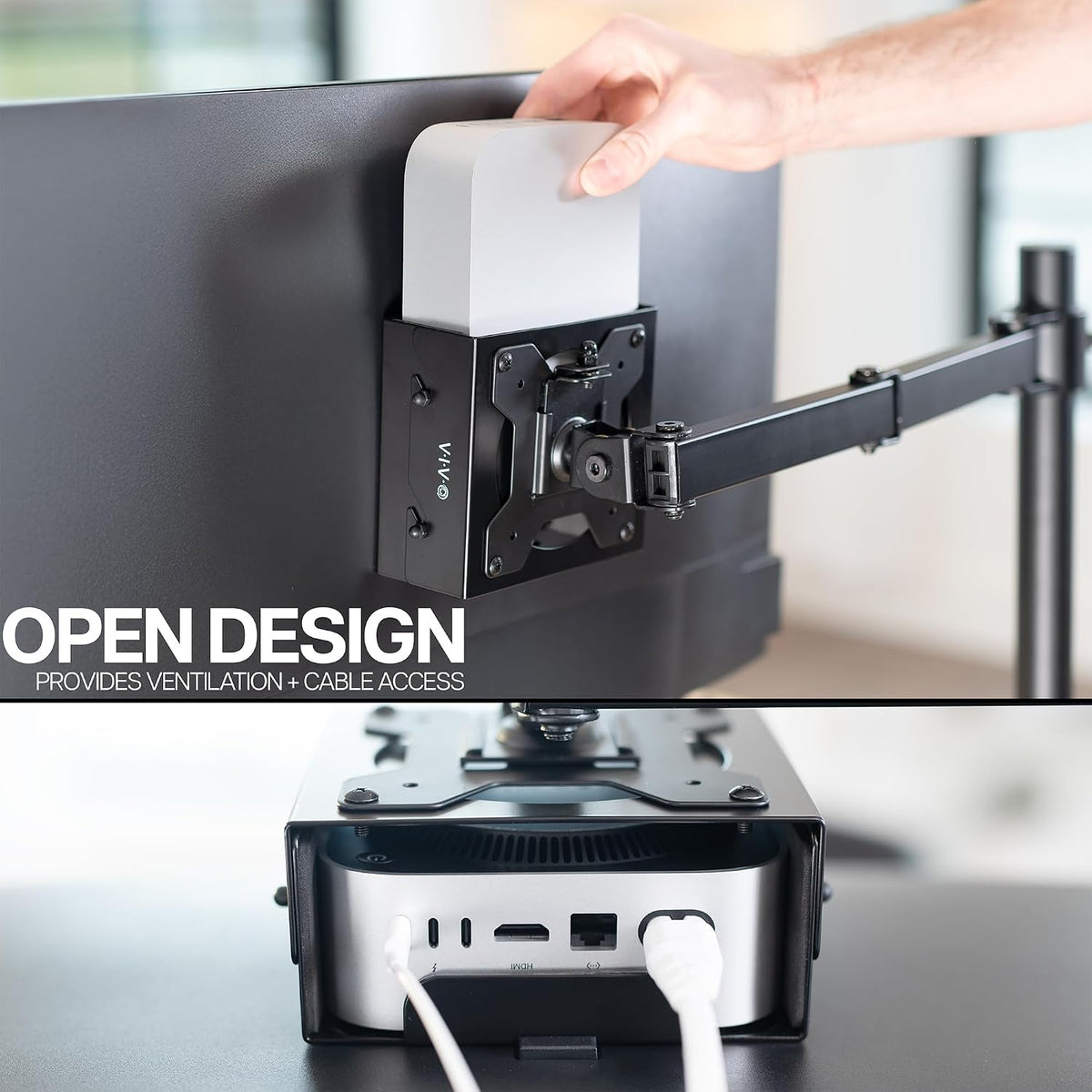 VIVO Black Behind Monitor VESA Mount Designed for Mac mini, MOUNT-MINI24 - Image 6