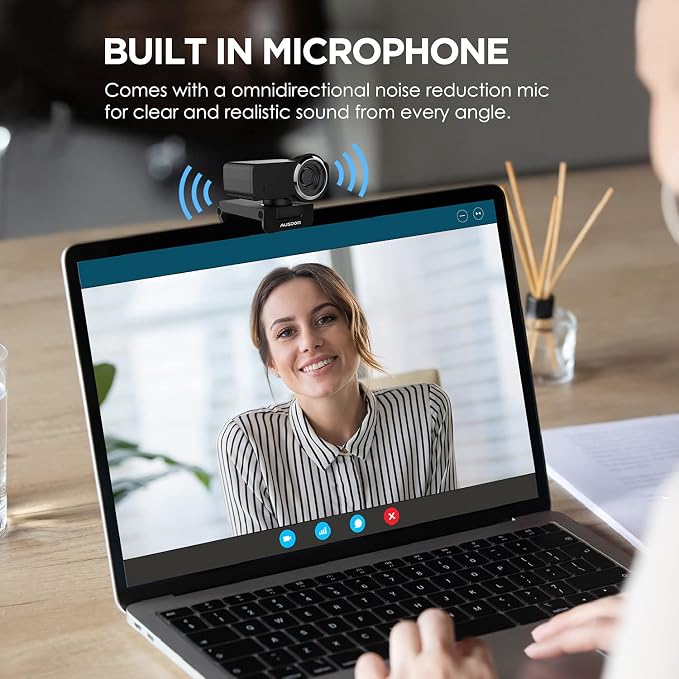 AUSDOM AW635 HD 1080p Webcam with Microphone, Plug & Play USB Streaming Webcam 60° Wide Angle with Low Light Correction for PC Mac Computer Laptop Online Class Zoom Webex Skype Google Meet Teams - Image 3