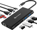 UtechSmart Triple Monitor USB-C Laptop Docking Station 11-in-1 Dock (Black) by UtechSmart