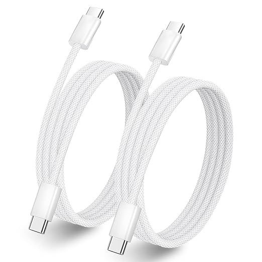 USB C to USB C Cable 3FT 60W, 2-Pack USB C Cable iPhone Charger | Woven Type C Charger Fast Charging Cord for iPhone 17/16/15 Pro Max iPad Pro Air MacBook Samsung Galaxy S26 Pixel 10 by TISENPET