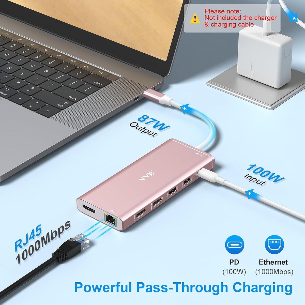 USB C Laptop Docking Station Dual Monitor 14 in 1 USB C Hub Multi Adapter - Image 6