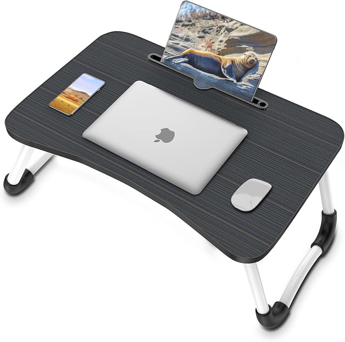 Zapuno Laptop Bed Desk, Foldable Laptop Tray Table with Tablet Slot, Lapdesk Laptop Stand for Bed Portable Standing Table for Bed Couch Floor - Image 8