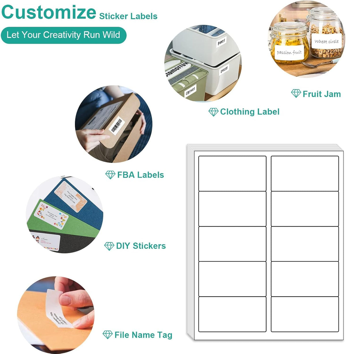 MFLABEL Shipping Labels for Laser & Inkjet Printer 2" x 4" (10-up) 16000 Sheets - Image 5