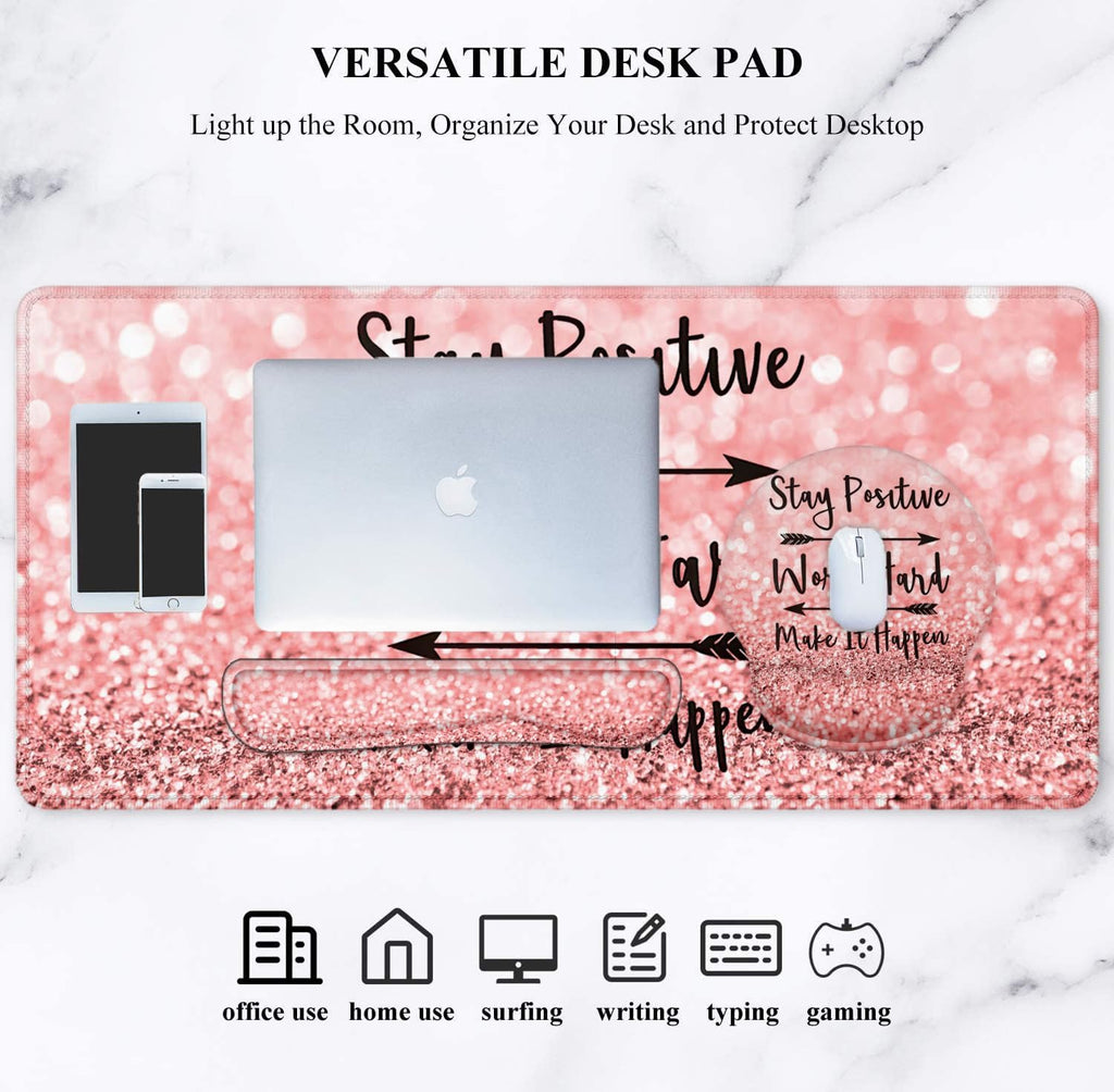 Large Desk Mat, Mouse Pad with Wrist Support, Keyboard Wrist Rest Set - Image 8