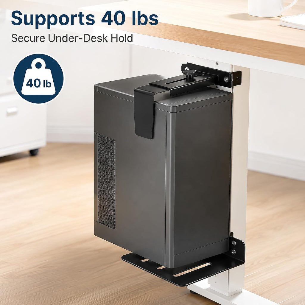 Under Desk PC Mount, PC Mount Stand Under Desk Fits 3 Desk Leg Sizes - Image 5