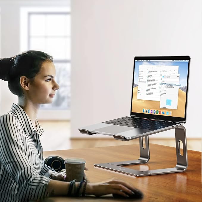 BESIGN LS03 Aluminum Laptop Stand, Ergonomic Detachable Computer Stand, Notebook Holder, Laptop Mount Compatible with Air, Pro, Dell, HP, Lenovo More 10-15.6" Laptops, Gray - Image 7