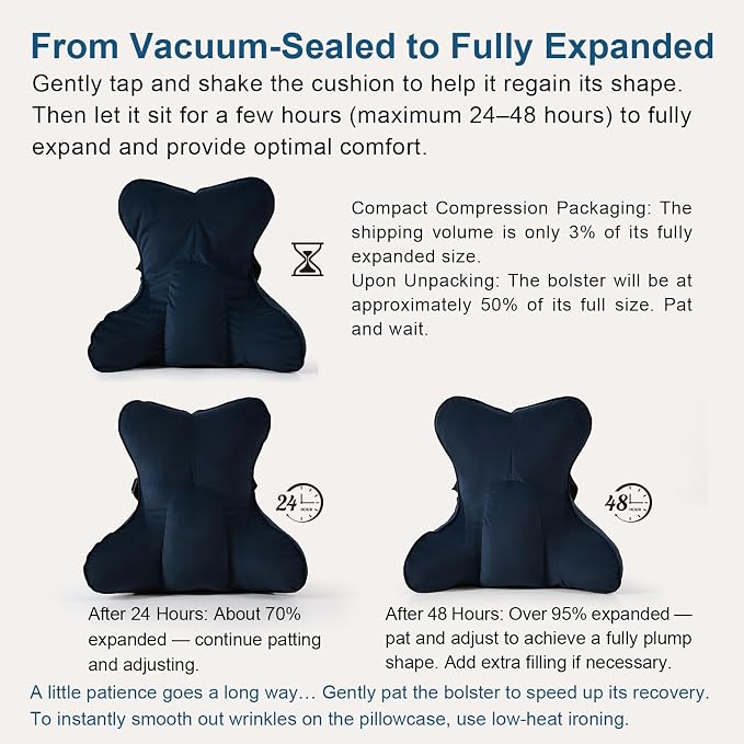 Lumbar Support Pillow(Pat. Pend) – Multi-Functional Ergonomic Back Cushion for Office Chair, Car Seat & Sofa, Reading Pillow with Firm Multi-Zone Support to Relieve Lower Back Pain,Teal Blue - Image 8