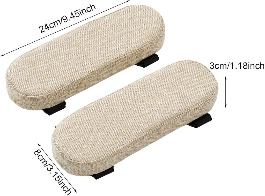Office Chair Armrest Pad Elbow Cushion Thick Removable Cover Desk Chair Armrest Cushion Arm Padding for Recliners Sofa Home, Beige - Image 3
