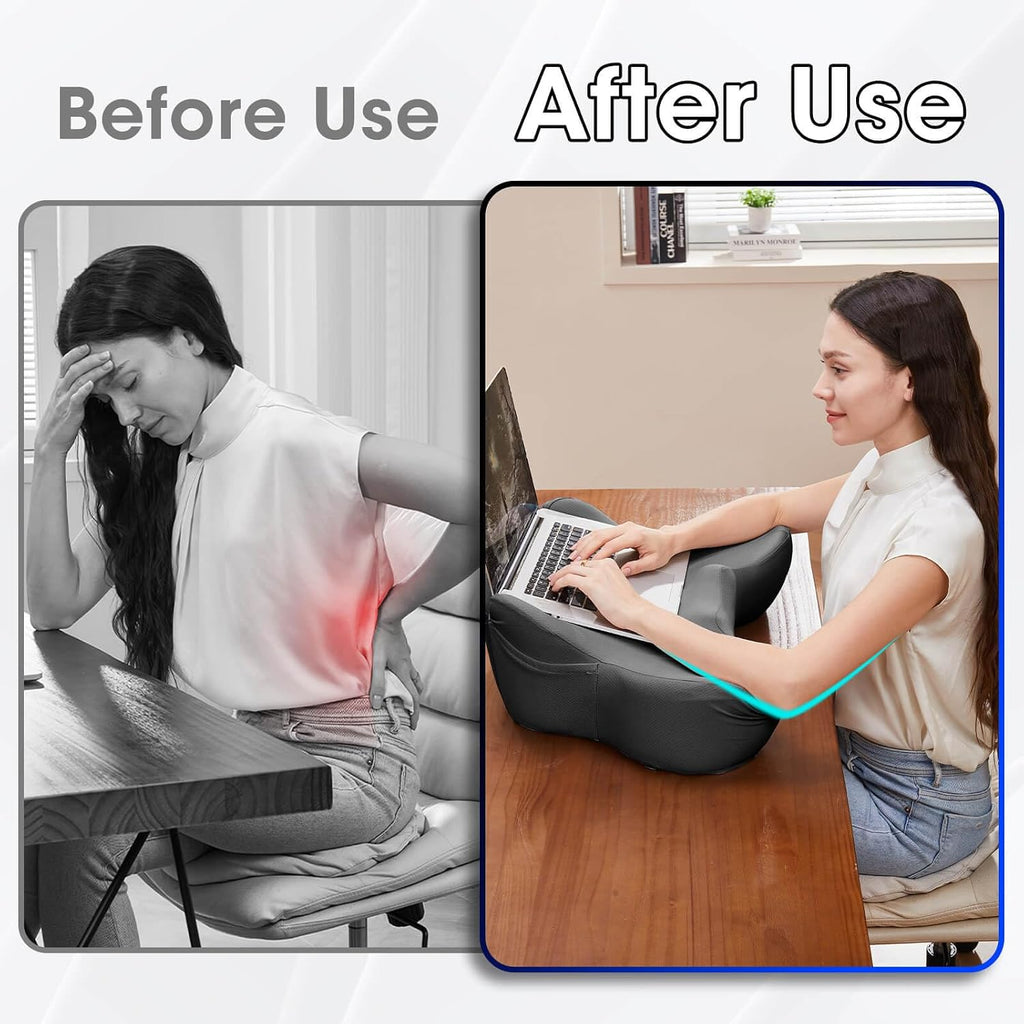 Lap Desk, Reading Pillow, Laptop Pillow for Lap, Portlands Portable Desk Pad for Bed, Couch, Car (Black) - Image 2
