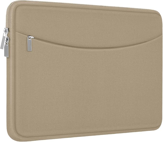 14 inch Laptop Case, Shockproof Protective Laptop Cover Briefcase Carrying Computer Bag with Accessory Pocket Portable Computer Sleeve for 14" MacBook, HP, Dell, Lenovo, Acer, Khaki by ampoock