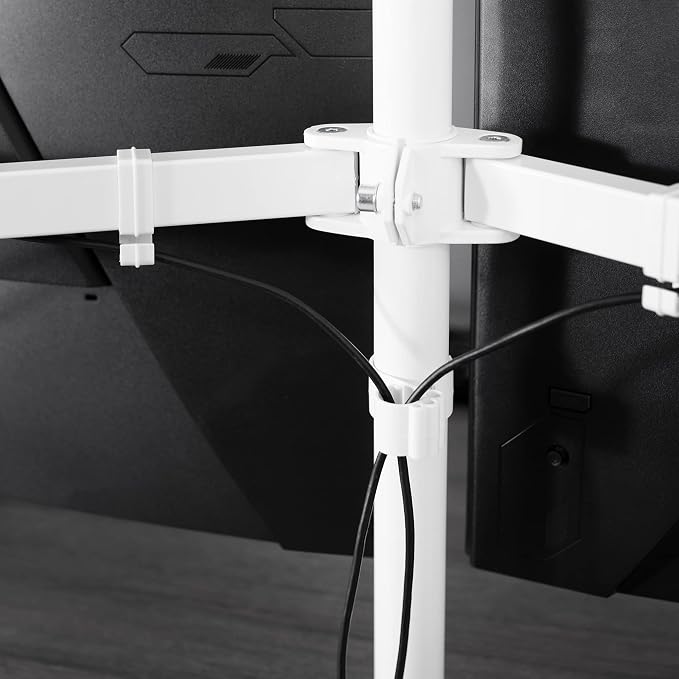 VIVO Cable Management Clips for Desk Monitor Stands, Computer Office Workstation Cord Organization Kit, 1 Pole Clip and 4 Arm Clips, Set of Monitor Mount Wire Holder Hooks, White, PT-SD-WC05CW - Image 4