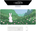 Ultra Large Gaming Mousepad, XXL Extended Full Size Desktop Matt for Keyboard, Laptop & Computer, 35.5 x 15.7 in, Anime Bunny Green Grass by Auhoahsil