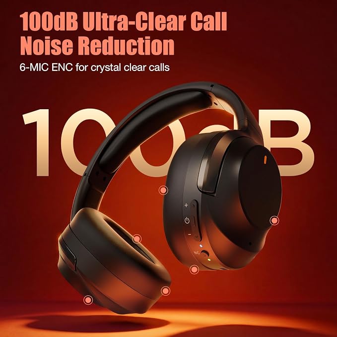 Upgraded Pro‑level Hybrid Active Noise Cancelling Headphones, HD Sound & Big Bass, 2X Softer Comfort, Long ANC Playtime, Wireless Over-Ear Bluetooth Headphones Perfect for Home Office|Travel|Pair - Image 5
