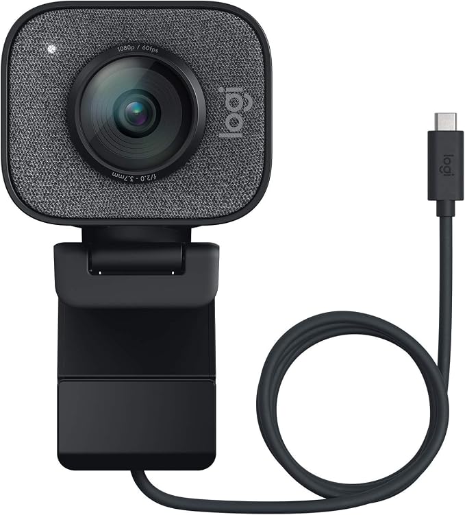 Logitech 2022 StreamCam 1080P HD 60fps Streaming Webcam Full HD Camera with USB-C & Integrated Microphone for Live Streaming and Content Creation - Graphite - 960-001280 (Renewed) by Amazon+Renewed