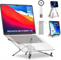 Portable Laptop Stand for Desk, MagSafe Compatible Adjustable Foldable Computer Riser for MacBook, iPhone, iPad, Tablet - Lightweight Aluminum, N52 Magnetic Grip, Perfect for Office, Home, Traveling by MAKECATCH