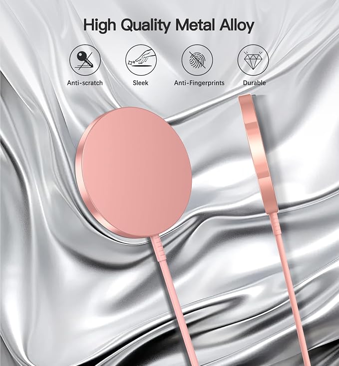 OANDYS Magnetic Wireless Charger 15W Fast Mag Safe Charger for Cell Phone 16 Pro Max/16 Pro/16 Plus/16/15/14/13/12 Series 2 Pack Charging Pad for AirPods 3/2/Pro 2/Pro Mag-Safe Original Replacement - Image 7