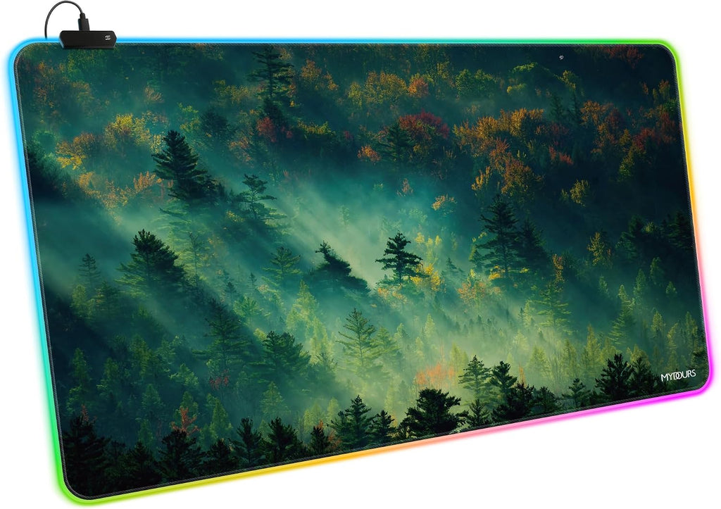 Mydours 40" x 20" RGB Gaming XXL Large Mouse Pad (Forest) - Image 3