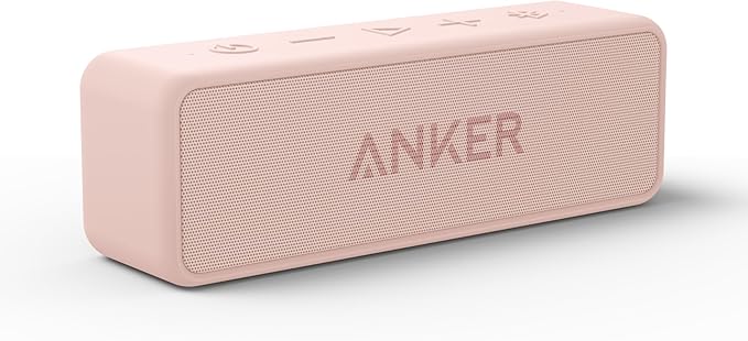Anker soundcore 2 Portable Bluetooth Speaker, Stereo Sound, IPX7 | BassUp, 24H Playtime, Bluetooth 6, Wireless Speaker for Home, Outdoors, Travel-Pink by Unknown