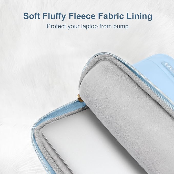 MOSISO Laptop Case 13.3 inch,13-13.3 inch Puffy Laptop Sleeve Carrying Case | Compatible with MacBook Neo/Air 13.6/Pro 13/14, HP Dell ASUS Lenovo, Polyester Horizontal Bag with Small Case, Air Blue - Image 3