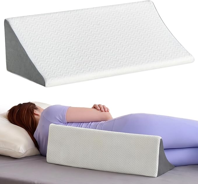 Vekkia Wedge Pillow for Side Sleeping, Back Support with High-Density Foam | Pillow Wedge for Side Sleeper, idea for Pregnancy Support, Back Pain, Bedsore Prevention,Surgery Recovery,Removable Cover by Vekkia
