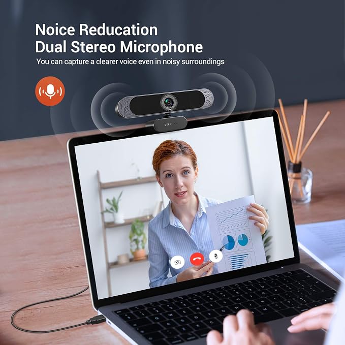 DEPSTECH 4K Webcam, DW49 HD 8MP Equipped with Sony Sensor Autofocus Webcam with Microphone, Privacy Cover, Plug Play USB Computer Web Camera for Pro Streaming/Online Teaching/Video Calling/Zoom/Skype | Privacy Cover, Plug Play USB Computer Web Camera f... - Image 5