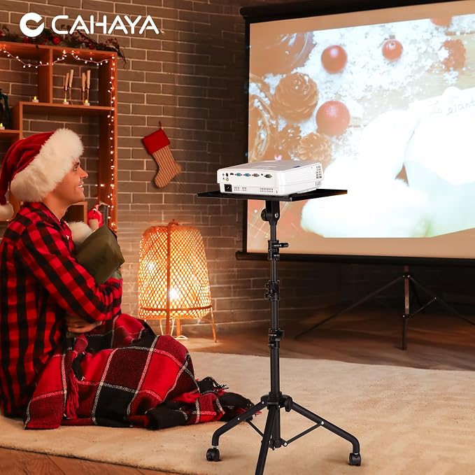 CAHAYA Projector Stand Adjustable Laptop Tripod Stand Portable with Casters | Height 29 to 65in Projector Stand Portable Multifunctional DJ Rack Stand for Outdoor Movies Computer Book DJ Equipment CY0332 - Image 9