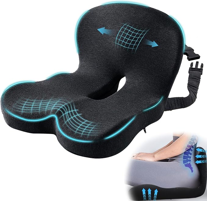 Seat Cushion with Lumbar Support Pillow, Back and Seat Cushion for Office | Ergonomic L-Shaped Car Seat Cushion for Cars, Wheelchairs, Truck Seat Cushion for Sciatica & Lower Back Pain Relief - Image 9