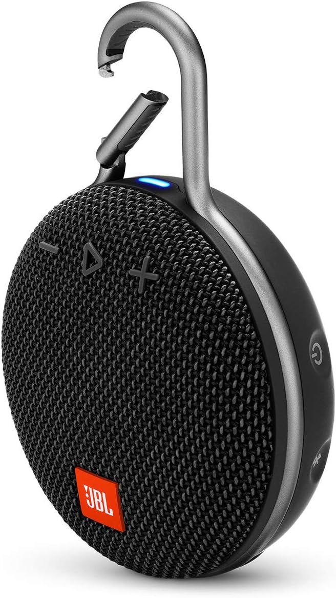 JBL Clip 3, Black - Waterproof, Durable & Portable Bluetooth Speaker - Up to 10 Hours of Play - Includes Noise-Cancelling Speakerphone & Wireless Streaming | Wireless Bluetooth Streaming, Up to 10 Hours of Playtime, IPX7 Waterproof, Integrated Carabine... by JBL