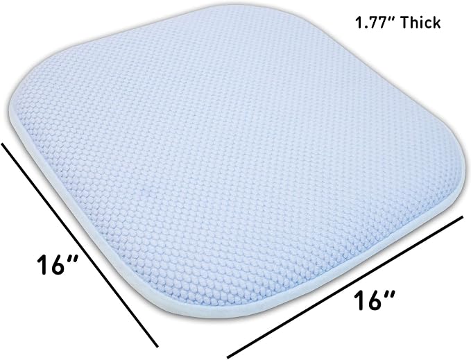 Sweet Home Collection Cushion Memory Foam Chair Pads Honeycomb Nonslip Back Seat Cover 16" x 16" 2 Pack Light Baby Blue - Image 4