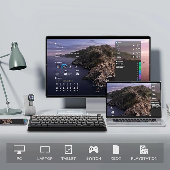 EPOMAKER X Aula F75 MAX Wireless Mechanical Keyboard with TFT Screen and Knob, Gasket Gaming Keyboard in 75% Layout, Hot Swappable, RGB Backlight, for PC/Mac/Linux (Black Gradient) - Image 3