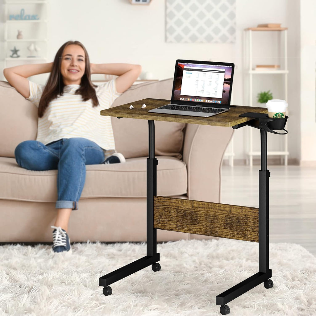 Klvied Adjustable Mobile Laptop Stand, Walnut - Image 9