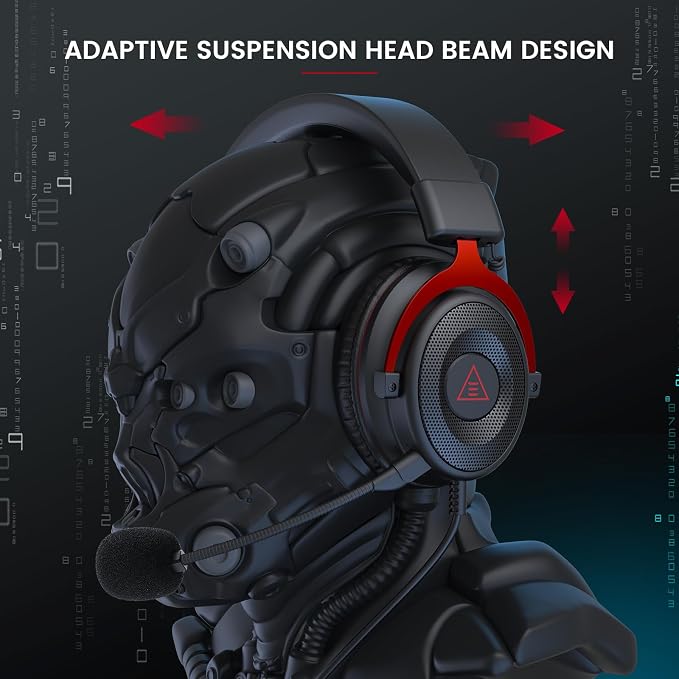 EKSA E900 Gaming Headset with Microphone - PC Headset with Detachable Noise Canceling Mic, 3D Surround Sound, Wired Headphone for PS4, PS5, Xbox, Computer, Laptop, Switch, Handheld (3.5MM Jack) - Image 5