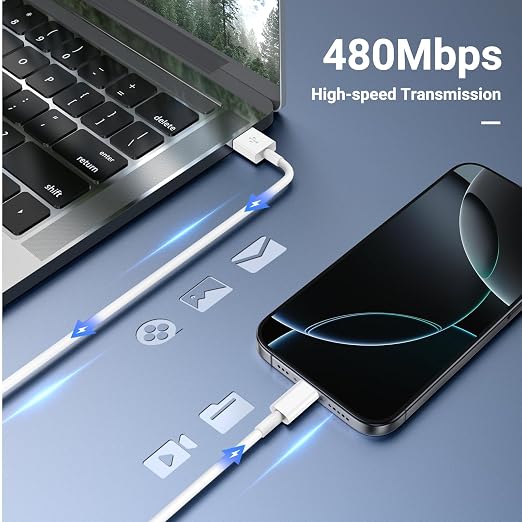 Car Carplay Cable for iPhone 17 16 15 Pro Max Plus,4Pack [2x3.3FT+2x6FT] Apple USB A to USB C Cable for iPhone 17 16 15 Pro Max Car Charger Cord Fast Charging Cable for iPad Pro 13/12.9/11/Air - Image 5