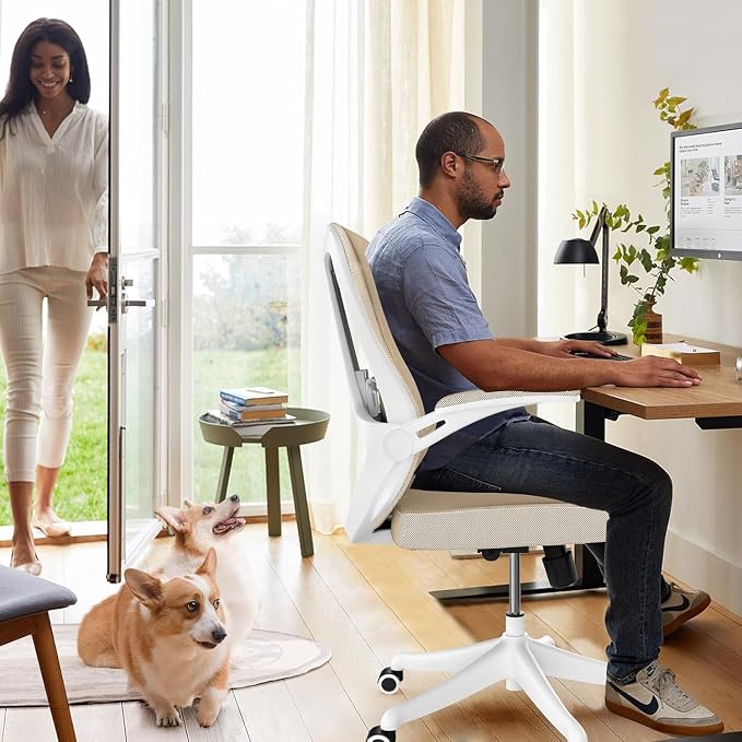 Ergonomic Office Desk Chair High Back Mesh Computer Chair Adjustable Chair | 360° Swivel Adjustable Lumbar Support & Flip-Up Armrests capacity 300 lbs capacity - Image 7