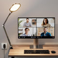 Video Conference Lighting for Computer, Dimmable Light for Video Recording, Meeting, Laptop & Webcam, 15W Ring Light for Desk with C- Clamp, Swing Arm, Remote, Memory & Timer CRI >95 by LitONES