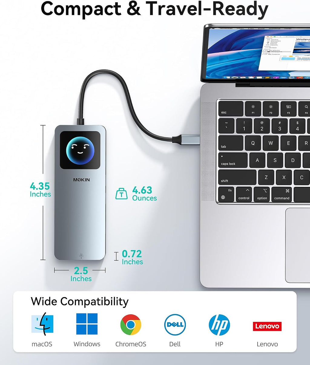 MOKiN LCD USB C Docking Station Dual Monitor,Laptop Docking Station 2 HDMI - Image 9