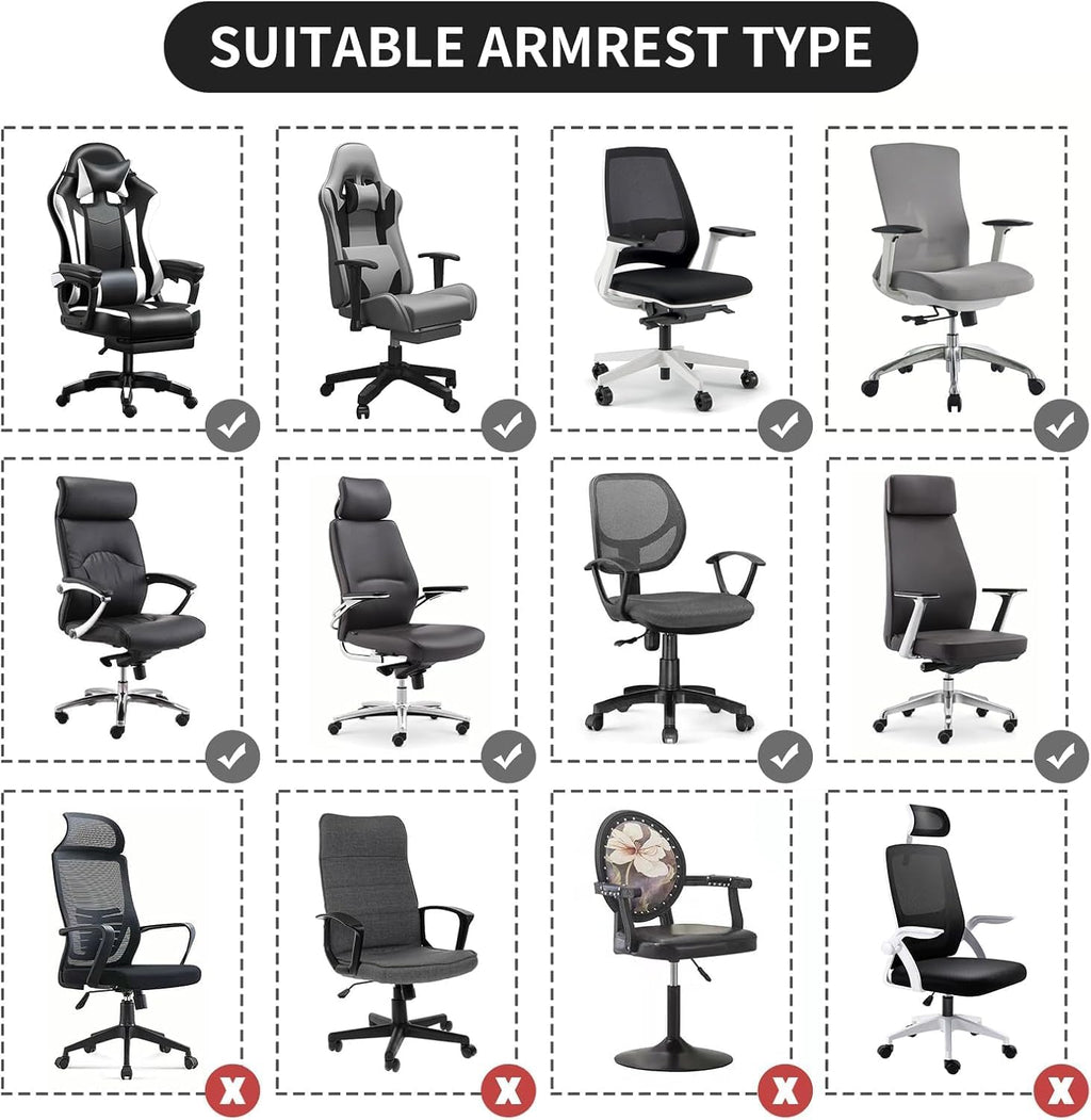 FORCHEER Armrest Covers for Office Chair 12-15 Inch Floral 2 Pieces Elastic Arm Rest Covers for Computer Gaming Chair Arm Slipcovers Washable - Image 4