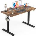Electric Standing Desk, Gaming Desk, 40 x 24 Inch, Rustic Brown | Height Adjustable Computer Desk with Smart Controller, Sit and Stand Up Table for Home, Office, Work, Study, Writing by Zontera